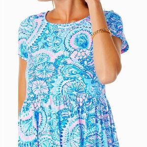 Lilly Pulitzer girls Geanna Swing Dress Blue Grotto Commotion in the Ocean large